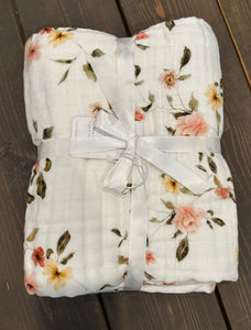 Garden floral baby quilt
