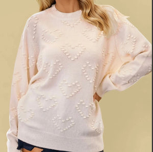 Cream heart sweater