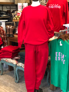 Red lounge set with pockets